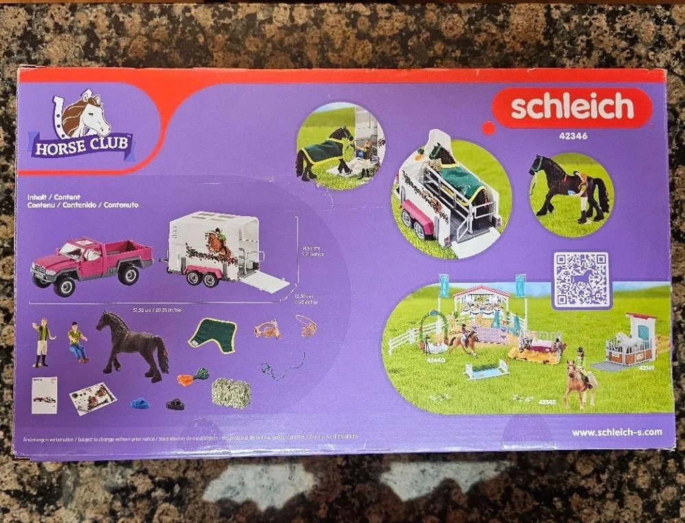 New! Schleich Horse Club 42346 38-Piece Toy Horse Trailer Truck Playset Play Set